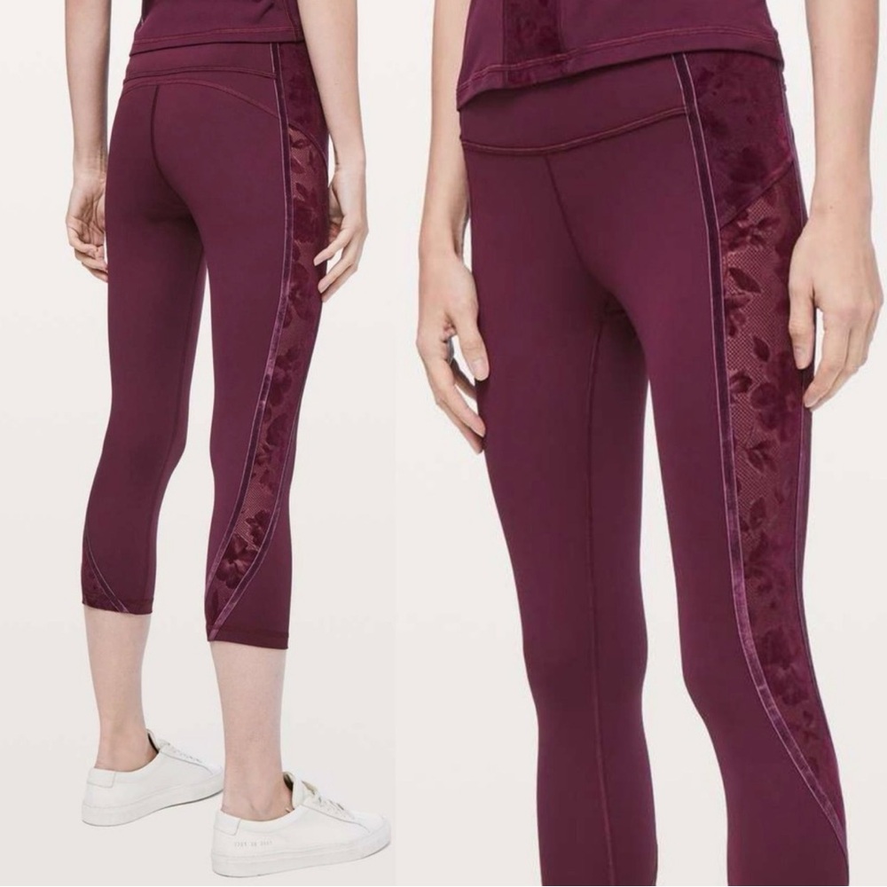 Lululemon Wunder Under Crop High-Rise *Flocked 21" Size 4
